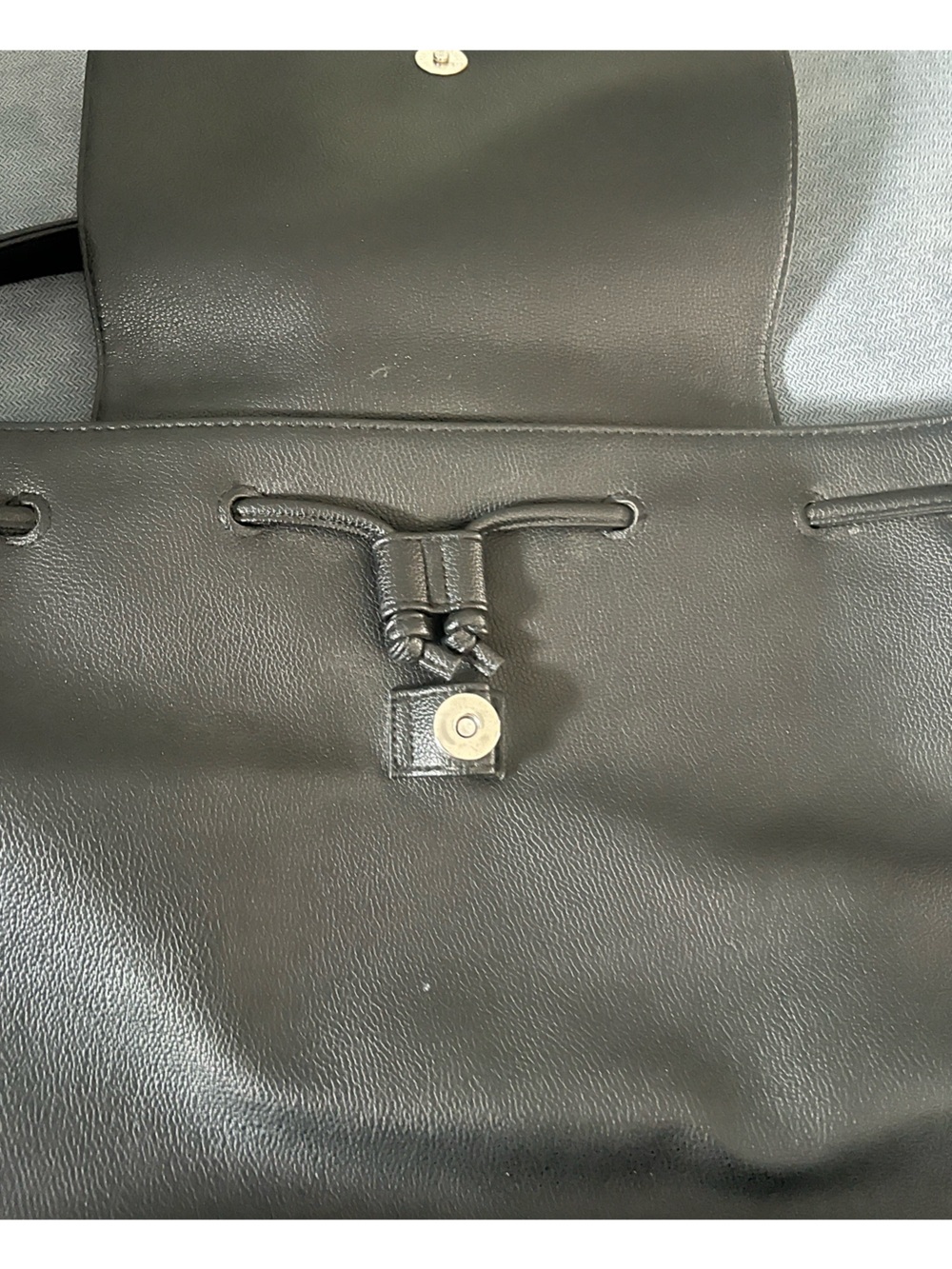 Victoria's Secret Black Pebbled Leather Backpack - Picture 3 of 6